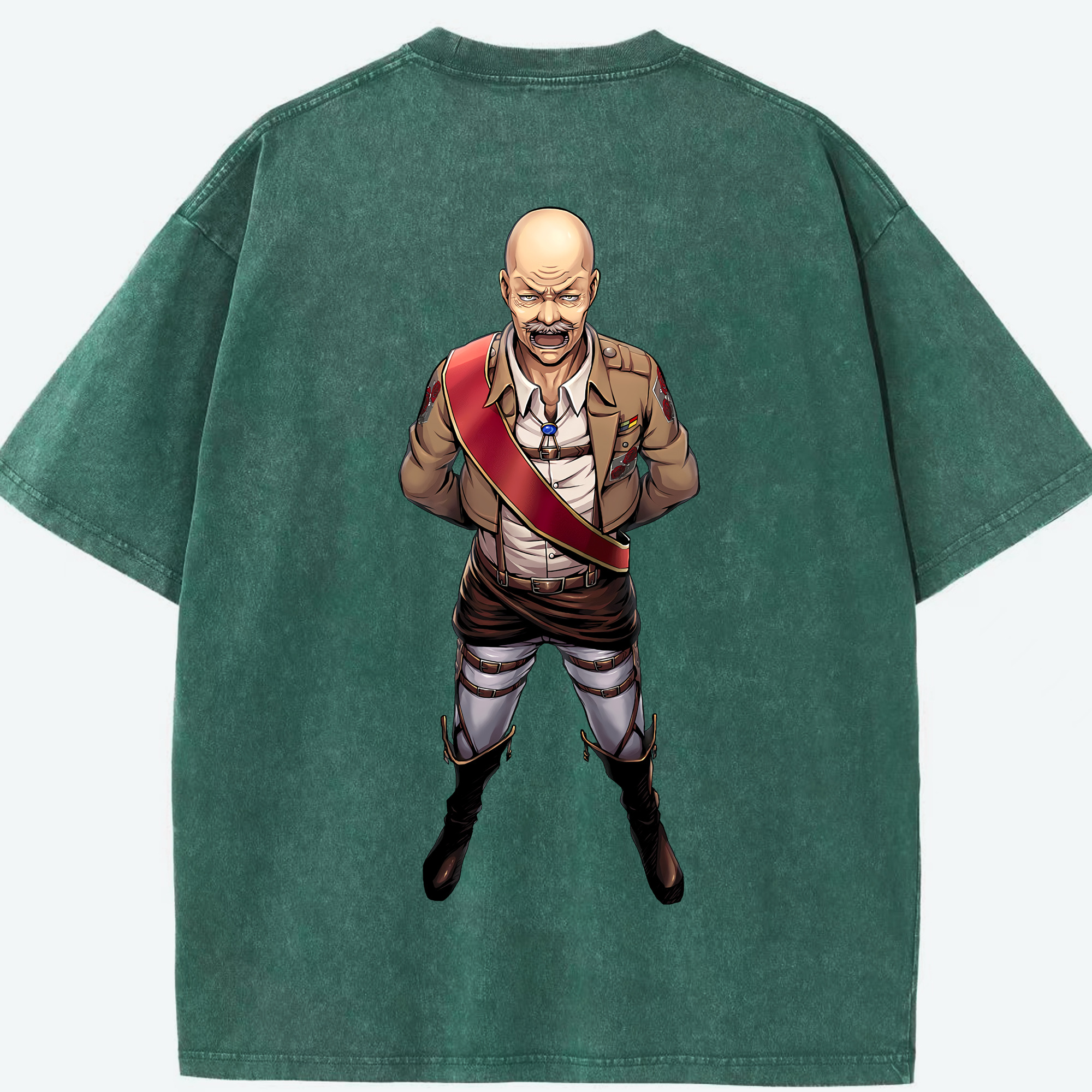 （画像用） 進撃の巨人 ドット·ピクシス Attack on Titan Dot Pixis 綿100% ヴィンテージ風 半袖Tシャツ（背面プリント）